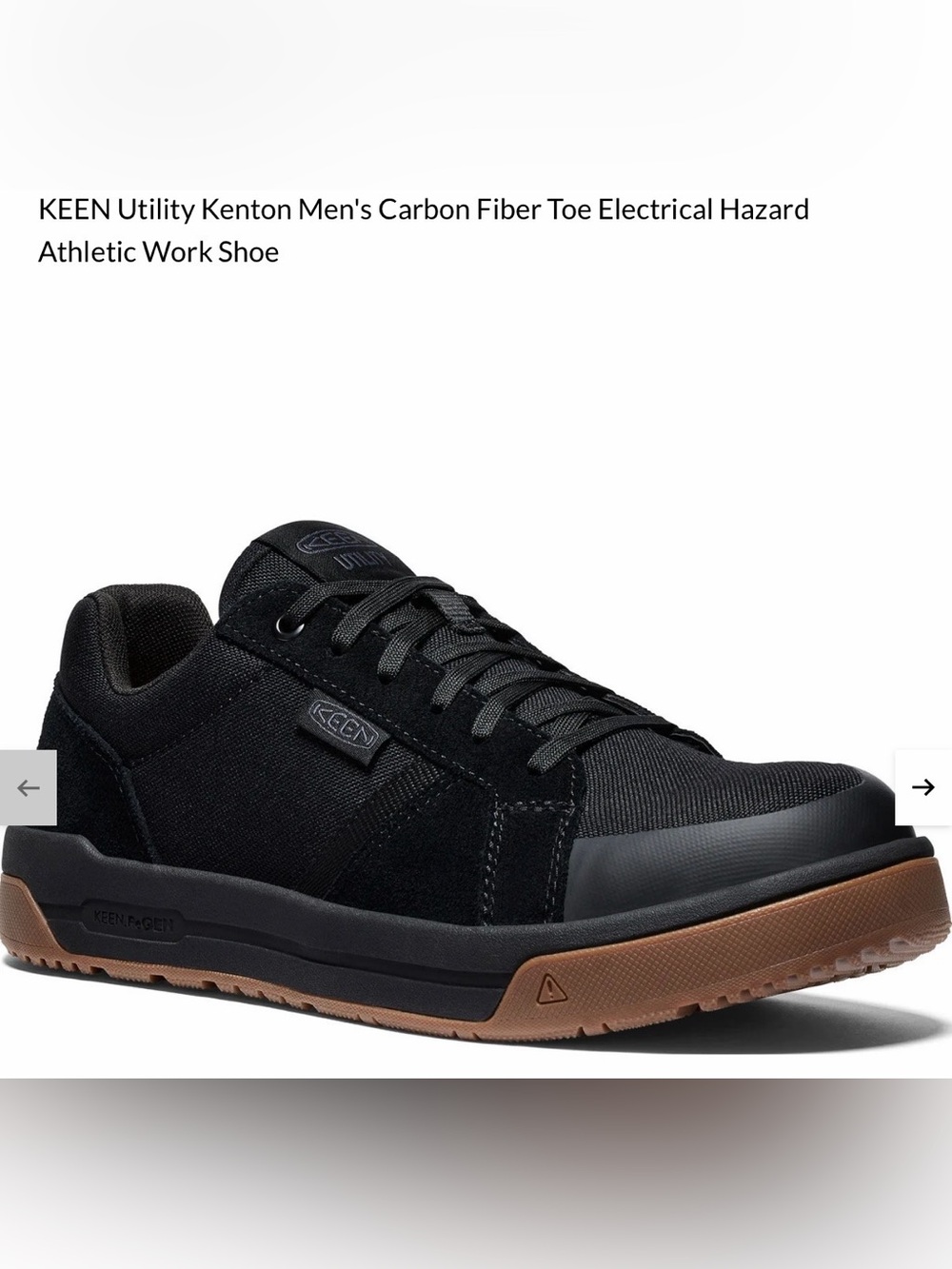 KEEN UTILITY KENTON MEN'S CARBON FIBER TOE ELECTRICAL HAZARD ATHLETIC WORK SHOE